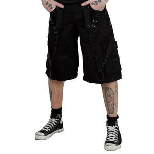 Prime Quality Handmade Gothic Bondage Black Skater Men's Short Alternative Punk